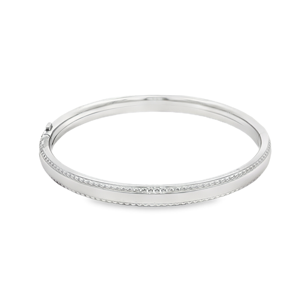 Kiddie Kraft Sterling Silver Beaded-Edge Polished Bangle Bracelet for Children Image 3 Jo & Co. Jewelers Hardy, VA