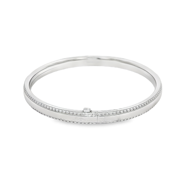 Kiddie Kraft Sterling Silver Beaded-Edge Polished Bangle Bracelet for Children Image 4 Jo & Co. Jewelers Hardy, VA