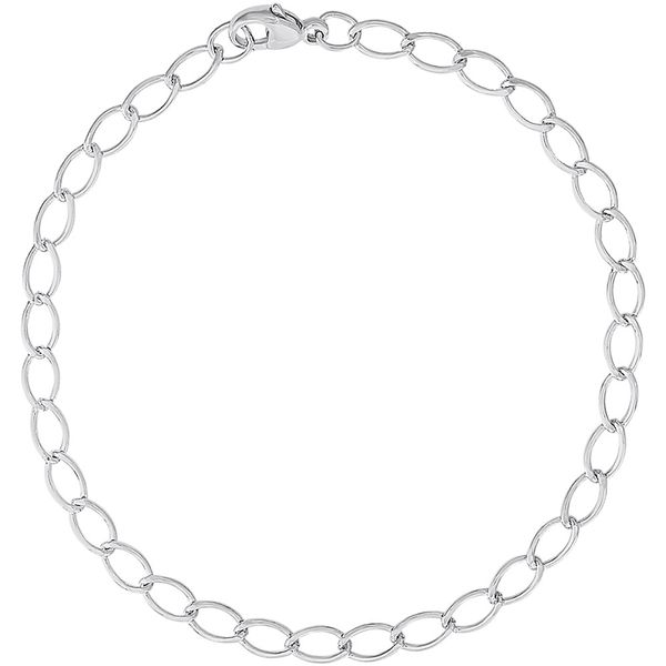 Sterling Silver Classic Petite Elongated Oval Link Charm Bracelet Jo & Co. Jewelers Hardy, VA