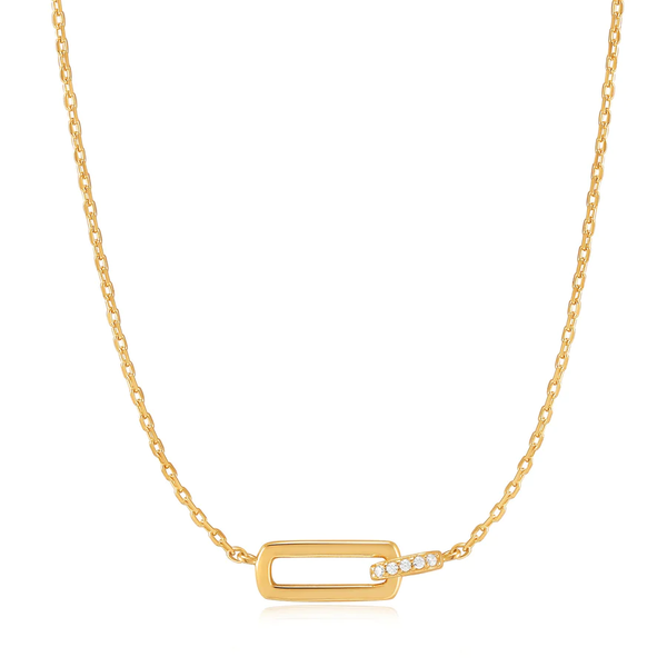 14K Plated Sterling Silver Cubic Zirconium Glam Interlocking Necklace Jo & Co. Jewelers Hardy, VA