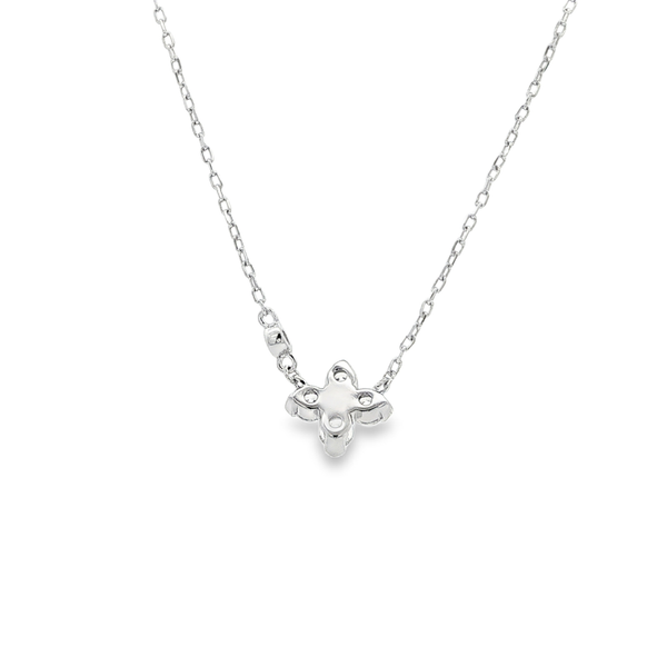Ania Haie Sterling Silver CZ Lucky Clover Sparkle Necklace Image 3 Jo & Co. Jewelers Hardy, VA