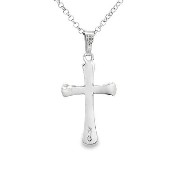 Sterling Silver Polished Dovetail Cross Pendant Necklace Image 3 Jo & Co. Jewelers Hardy, VA