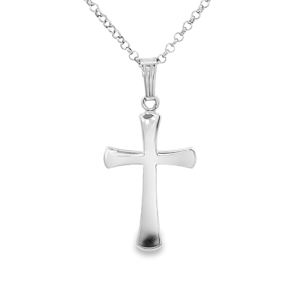 Sterling Silver Polished Dovetail Cross Pendant Necklace Jo & Co. Jewelers Hardy, VA