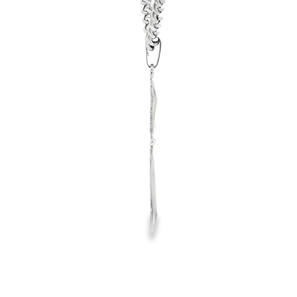 Sterling Silver Polished Cross Pendant with 24