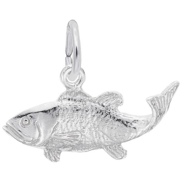 Rembrandt Charms Deer Head Charm - Rhodium Plated Silver, High Polish, Hollow 3D Design