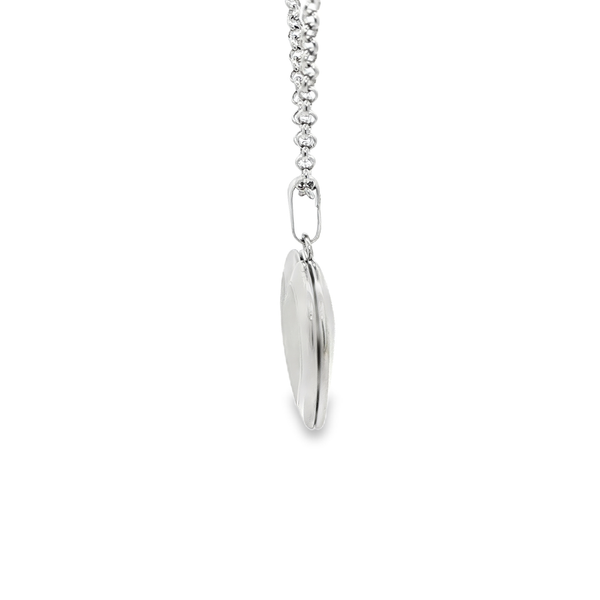 Sterling Silver Satin & Polished Heart Locket Necklace Image 4 Jo & Co. Jewelers Hardy, VA
