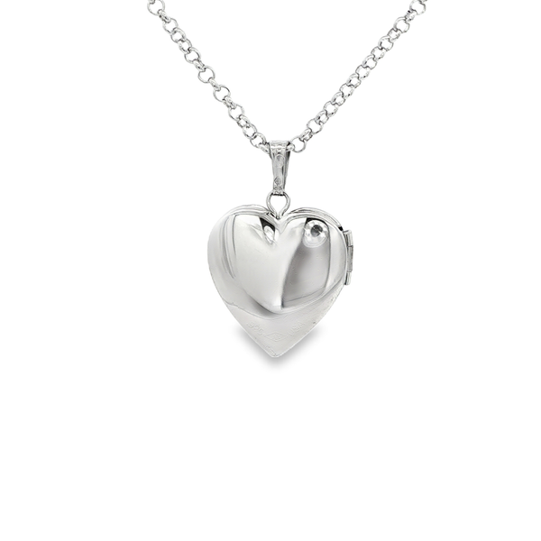 Sterling Silver Cross Heart Locket Necklace Image 3 Jo & Co. Jewelers Hardy, VA
