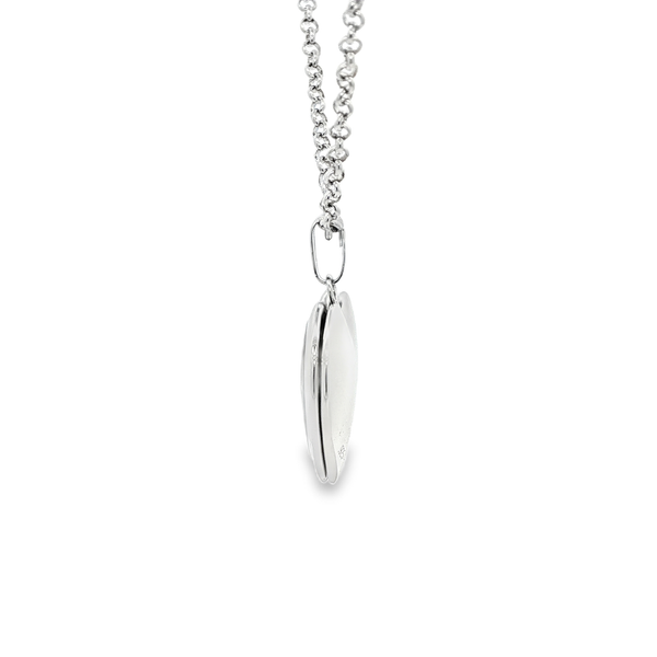 Sterling Silver Cross Heart Locket Necklace Image 4 Jo & Co. Jewelers Hardy, VA