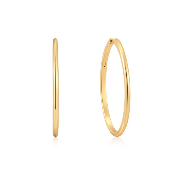 Ania Haie 14K Yellow Gold-Plated Sterling Silver Plain Hoop Earrings Jo & Co. Jewelers Hardy, VA