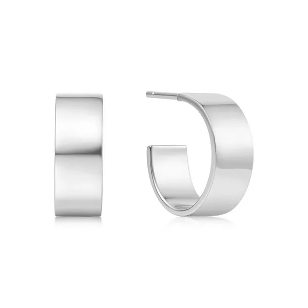 Ania Haie Medium Flat Post Hoop Earrings Jo & Co. Jewelers Hardy, VA