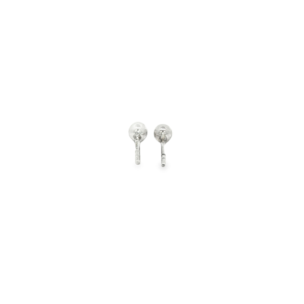 Sterling Silver Rhodium-Plated 4mm Polished Ball Stud Earrings Image 3 Jo & Co. Jewelers Hardy, VA