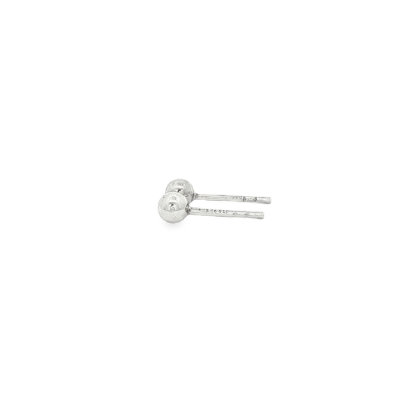 Sterling Silver Rhodium-Plated 4mm Polished Ball Stud Earrings Image 4 Jo & Co. Jewelers Hardy, VA