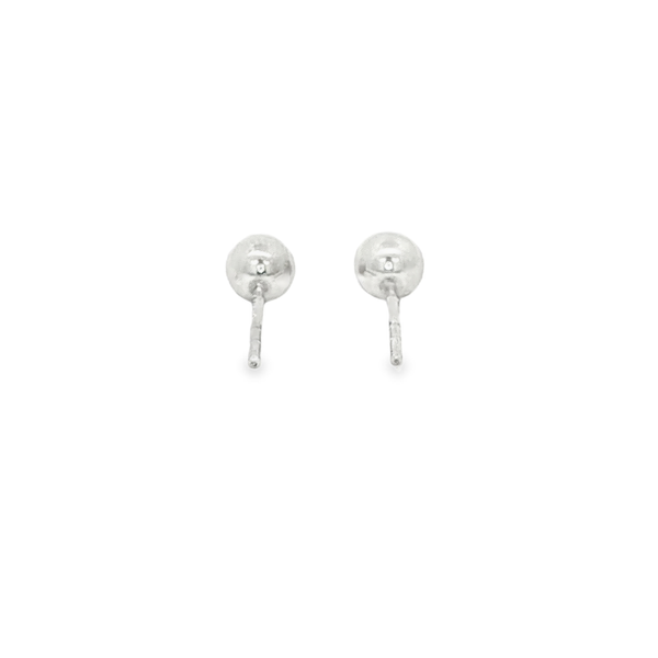 Sterling Silver Rhodium-Plated 6mm Polished Ball Stud Earrings Image 3 Jo & Co. Jewelers Hardy, VA