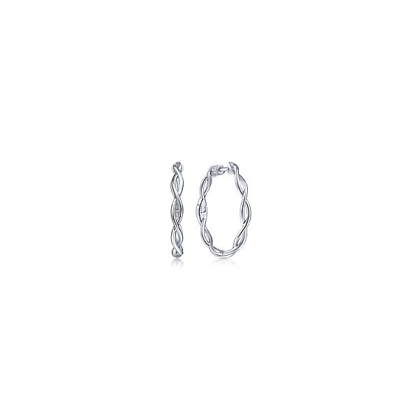 Gabriel Sterling Silver Hinged Twisted Hoop Earrings Jo & Co. Jewelers Hardy, VA
