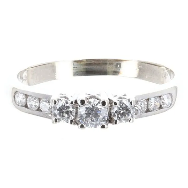 14K White Gold Three-Stone Side Accent Diamond Engagement Ring John Anthony Jewellers Ltd. Kitchener, ON