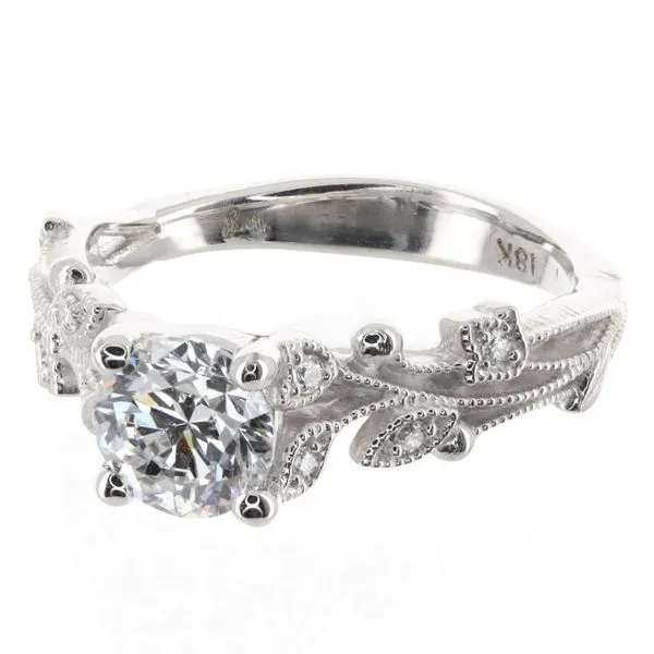 Floral Style Accented Diamond Engagement Ring John Anthony Jewellers Ltd. Kitchener, ON