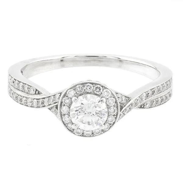 Halo Style Side Accent Diamond Engagement Ring John Anthony Jewellers Ltd. Kitchener, ON