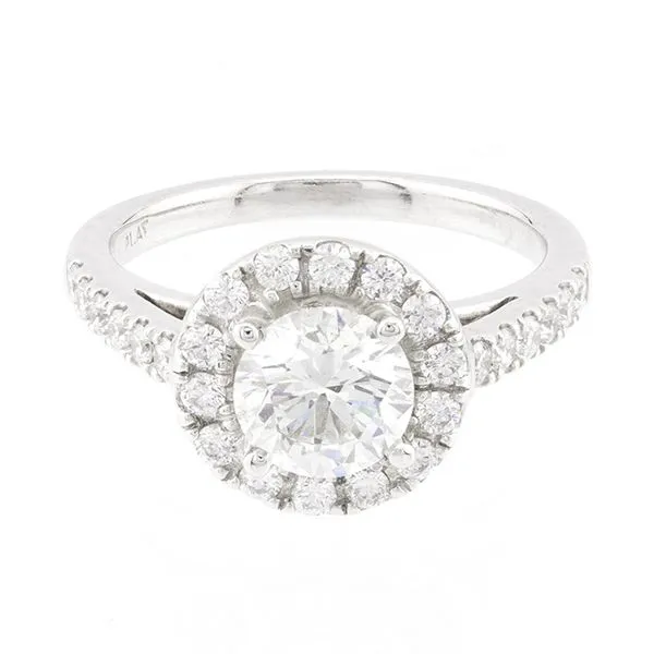 Halo Style Side Accent Diamond Engagement Ring John Anthony Jewellers Ltd. Kitchener, ON