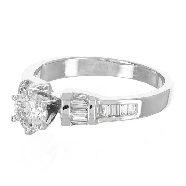 14K White Gold Side Accent Engagement Ring Image 2 John Anthony Jewellers Ltd. Kitchener, ON