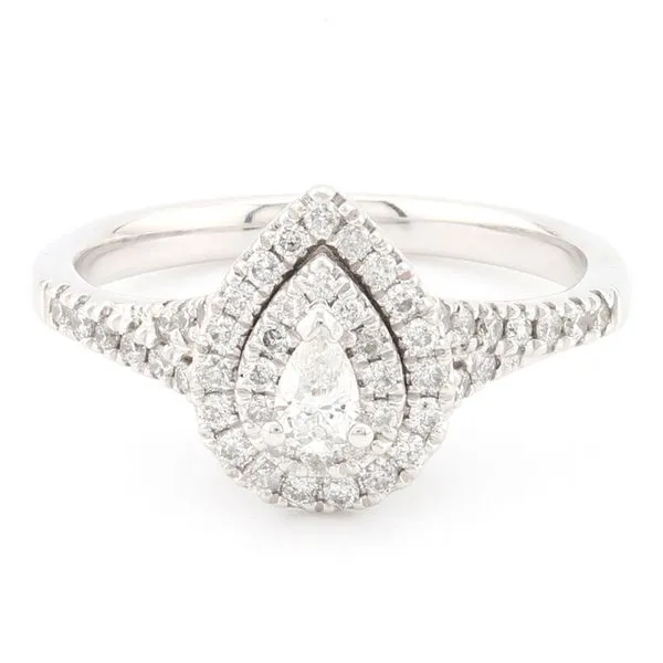 10K White Gold Double Halo Engagement Ring John Anthony Jewellers Ltd. Kitchener, ON