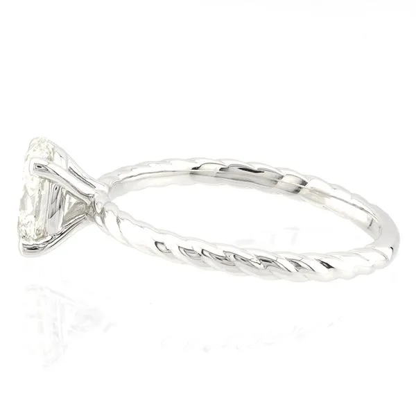 14K White Gold Solitaire Twisted Rope Engagement Ring Image 3 John Anthony Jewellers Ltd. Kitchener, ON