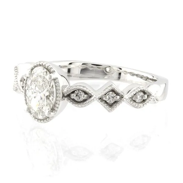 14K White Gold Oval Engagement Ring Image 2 John Anthony Jewellers Ltd. Kitchener, ON
