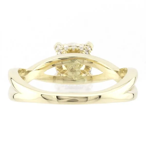 14K Yellow Gold Split Shank Wavy Hidden Halo Engagement Ring Image 5 John Anthony Jewellers Ltd. Kitchener, ON