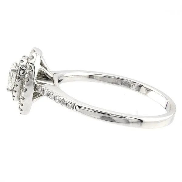 14K White Gold Halo Style Engagement Ring Image 3 John Anthony Jewellers Ltd. Kitchener, ON