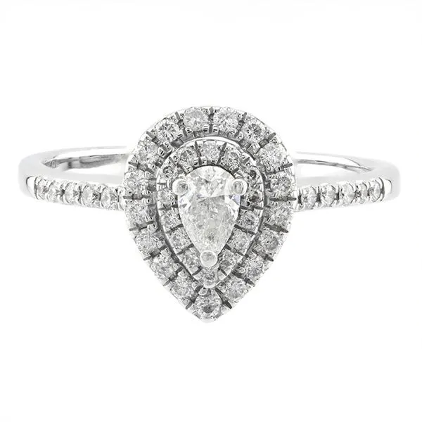 14K White Gold Halo Style Engagement Ring John Anthony Jewellers Ltd. Kitchener, ON
