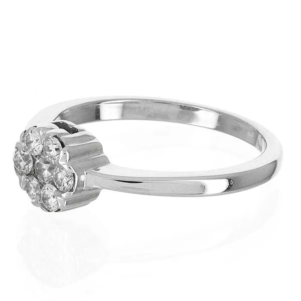 14K White Gold Cluster Ring Image 2 John Anthony Jewellers Ltd. Kitchener, ON