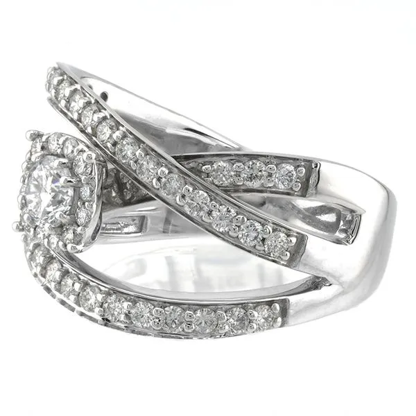 14K White Gold Crossover Diamond Fashion Ring Image 2 John Anthony Jewellers Ltd. Kitchener, ON
