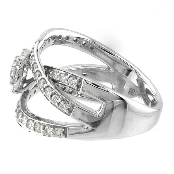 14K White Gold Crossover Diamond Fashion Ring Image 3 John Anthony Jewellers Ltd. Kitchener, ON