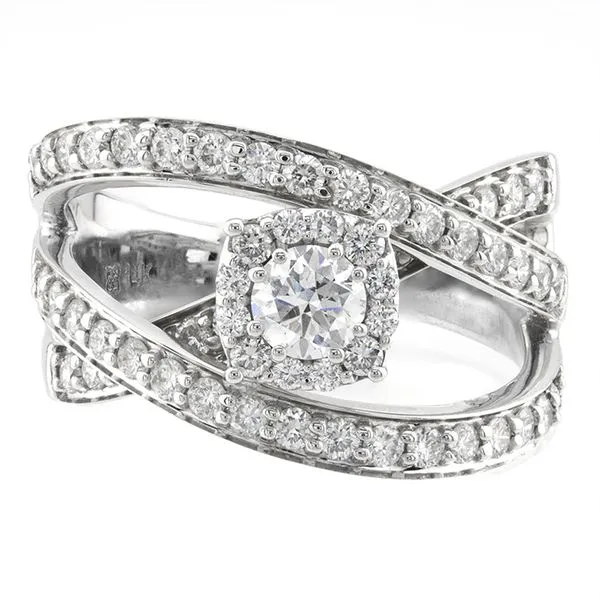 14K White Gold Crossover Diamond Fashion Ring John Anthony Jewellers Ltd. Kitchener, ON