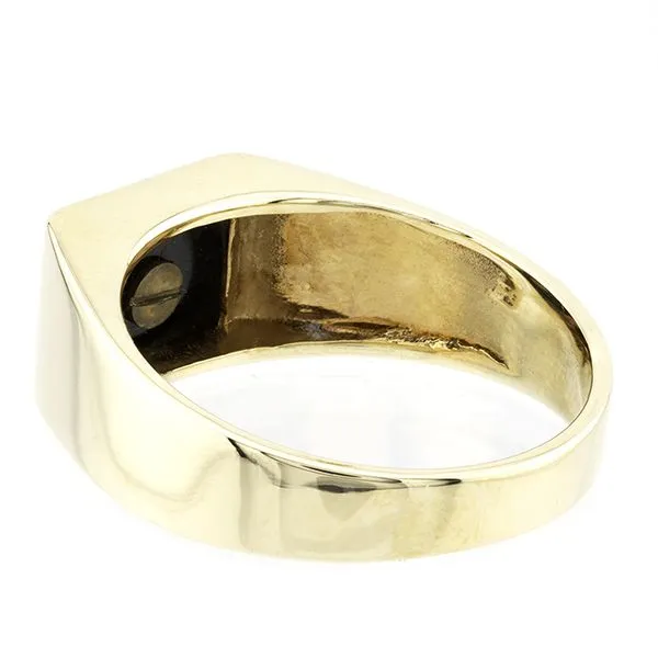 10Kt Yellow Gold Onyx Inlaid "L" Initial Fashion Ring Image 4 John Anthony Jewellers Ltd. Kitchener, ON
