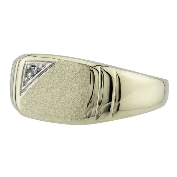 10Kt Yellow Gold Signet Ring with Diamond Image 2 John Anthony Jewellers Ltd. Kitchener, ON