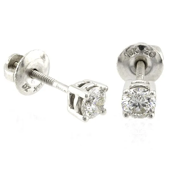18K White Gold Diamond Stud Earrings John Anthony Jewellers Ltd. Kitchener, ON
