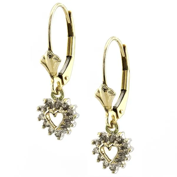 10K Gold Diamond Heart Dangle Earrings Image 2 John Anthony Jewellers Ltd. Kitchener, ON
