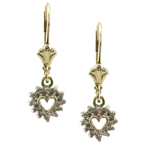 10K Gold Diamond Heart Dangle Earrings John Anthony Jewellers Ltd. Kitchener, ON
