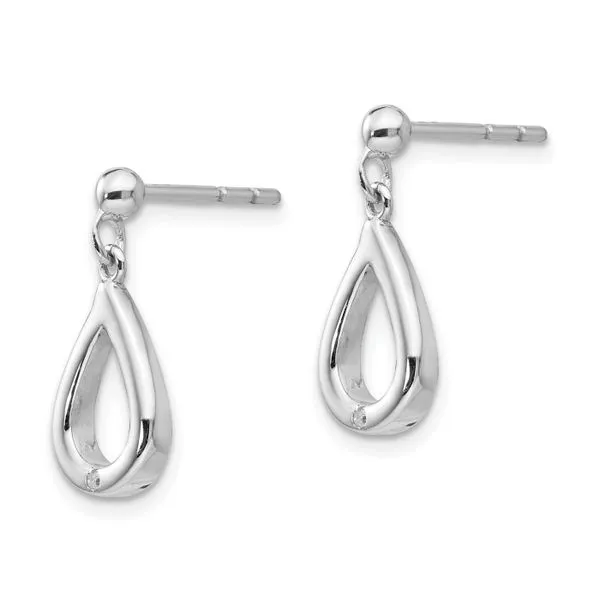 Rhodium Plated Sterling Silver Diamond Teardrop Dangle Earrings Image 2 John Anthony Jewellers Ltd. Kitchener, ON