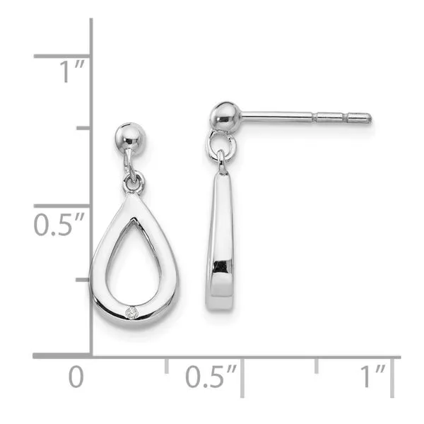 Rhodium Plated Sterling Silver Diamond Teardrop Dangle Earrings Image 4 John Anthony Jewellers Ltd. Kitchener, ON