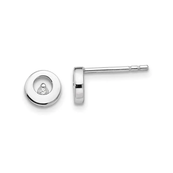 Rhodium Plated Sterling Silver Diamond Stud Earrings John Anthony Jewellers Ltd. Kitchener, ON