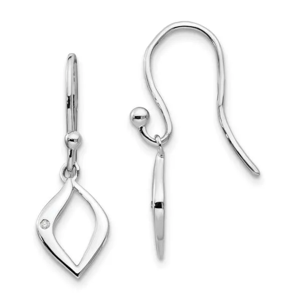 Rhodium Plated Sterling Silver Diamond Dangle Earrings John Anthony Jewellers Ltd. Kitchener, ON