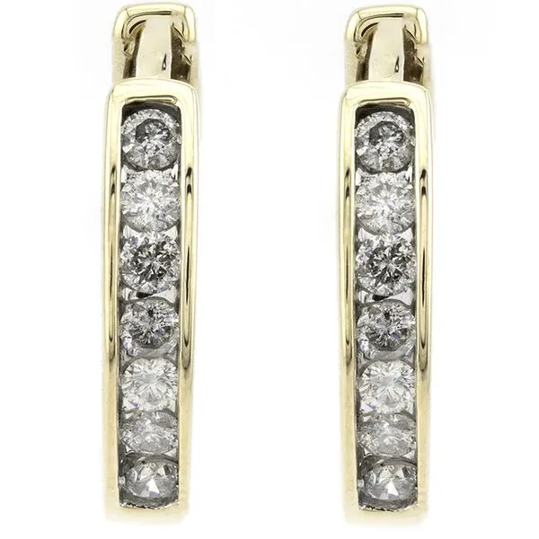 10K Yellow Gold Diamond Huggie Hoop Earrings John Anthony Jewellers Ltd. Kitchener, ON