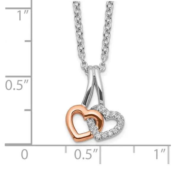 Diamond Double Heart Pendant Image 3 John Anthony Jewellers Ltd. Kitchener, ON