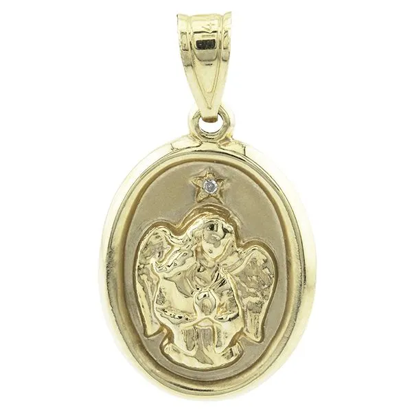 14K Gold Angel Medallion Pendant with Diamond John Anthony Jewellers Ltd. Kitchener, ON