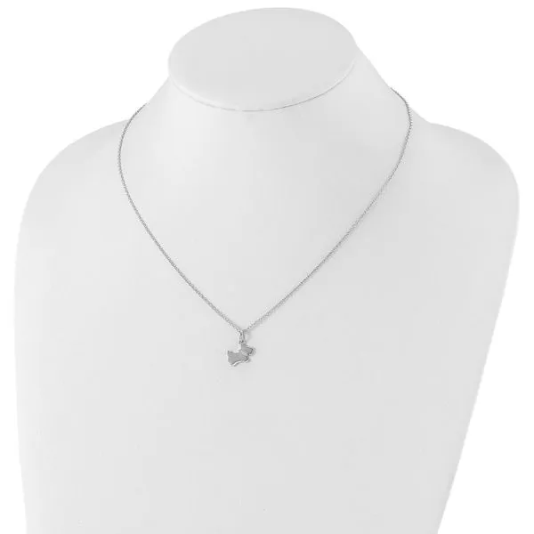 Rhodium Plated Sterling Silver Dog Pendant with Diamonds Image 4 John Anthony Jewellers Ltd. Kitchener, ON