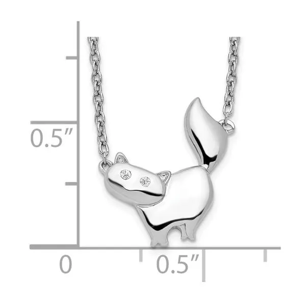 Rhodium Plated Sterling Silver Cat Necklace with Diamonds Image 3 John Anthony Jewellers Ltd. Kitchener, ON