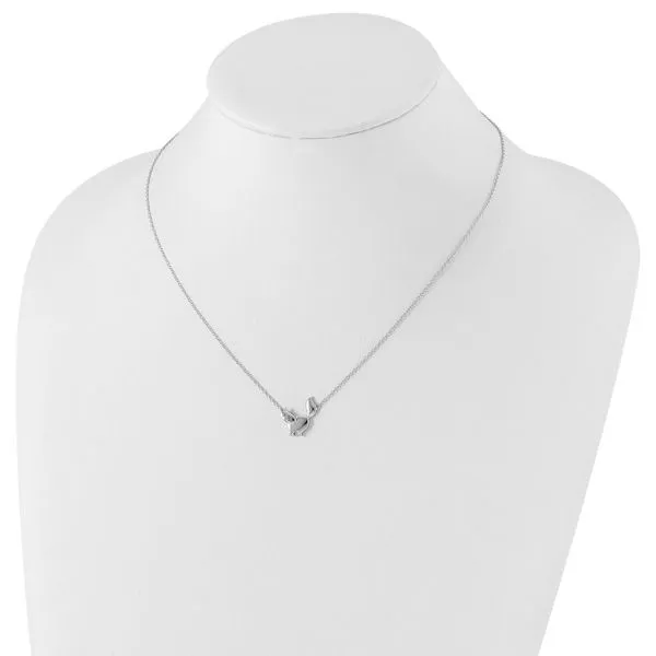 Rhodium Plated Sterling Silver Cat Necklace with Diamonds Image 4 John Anthony Jewellers Ltd. Kitchener, ON