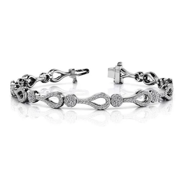 14K White Gold Diamond Link & Cluster Bracelet John Anthony Jewellers Ltd. Kitchener, ON