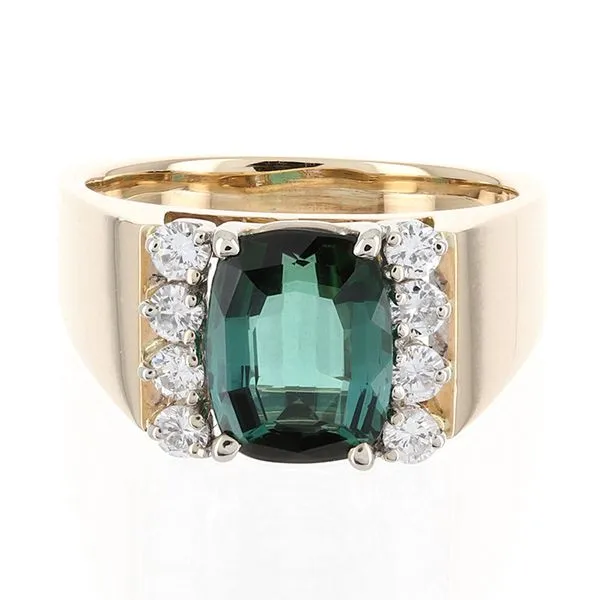 14K Yellow Gold Chrome Tourmaline and Diamond Side Accent Fashion Ring John Anthony Jewellers Ltd. Kitchener, ON